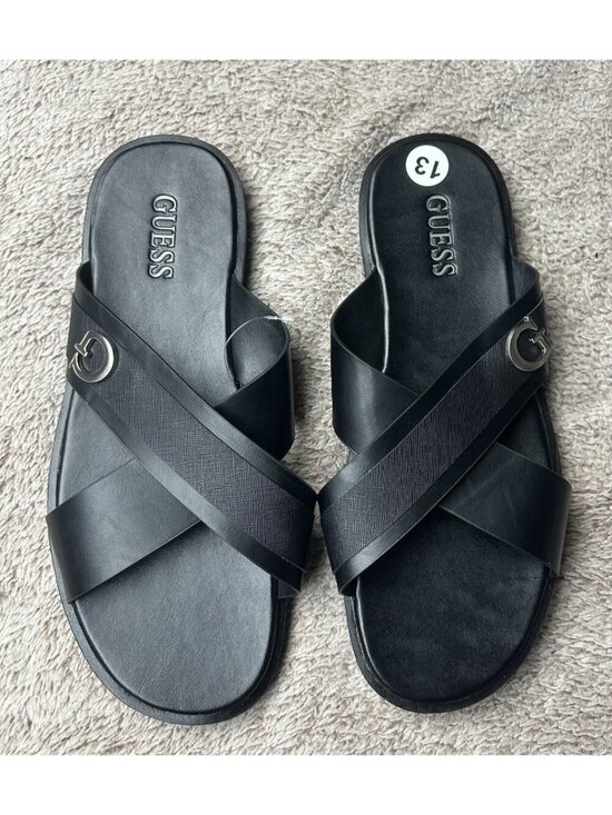 Guess Mens Size 13 Sandals Slides Slip On Shoes Black New main image 9